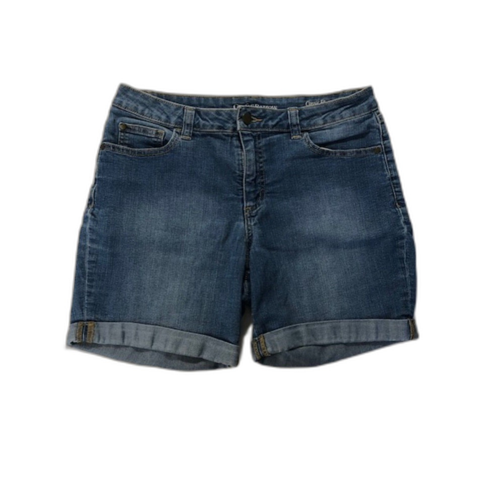 Classic Fit Jean Shorts with Cuffing & Stretch